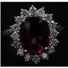 Image 4 : 4.16 ctw Pink Rhodolite and Diamond Ring - 14KT White Gold