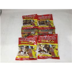 lot of 6x175g assorted packages of Haribo gummies (gold bears and happy colas)