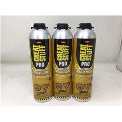 lot of 3x751g Great Stuff Pro foam adhesive