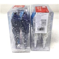 lot of 2 containers of 6x assorted colored ornament holders