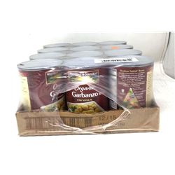 lot of 12x15oz canned Organic Garbanzo chick peas