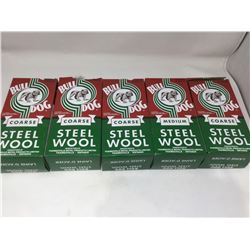 Lot of 5 boxes of bull dog steel wool