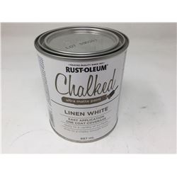 Can of Rustoleum linen white matte paint 887 ml