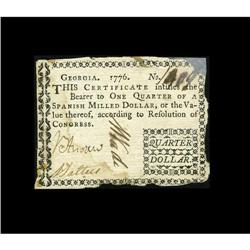 Georgia 1776 $1/4 Fine-Very Fine. 