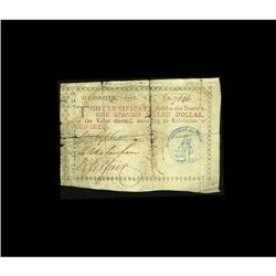 Georgia 1776 $1 Fine. An attractive example for the gra 