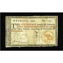 Georgia 1776 $4 Very Fine-Extremely Fine. 
