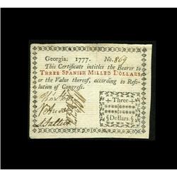 Georgia 1777 $3 About New. A well signed and bright exa 
