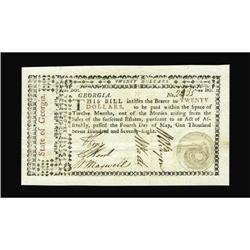 Georgia May 4,1778 $20 Choice About New. 