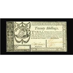 Georgia October 16, 1786 20s Extremely Fine. 