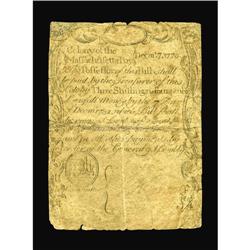 Massachusetts December 7, 1775 3s4d Fine. 