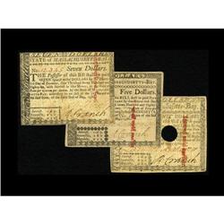 Massachusetts May 5, 1780 $5; $7; $20 Very Fine or Bett 