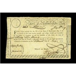 1779 Massachusetts 6% Treasury Certificate.. 
