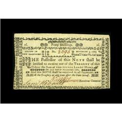 New Hampshire November 3, 1775 40s Choice Very Fine. 