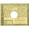 Image 1 : New Hampshire April 29, 1780 $4 Extremely Fine COC. Thi 