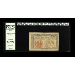 New Jersey March 25, 1776 6s PCGS About New 53PPQ. 