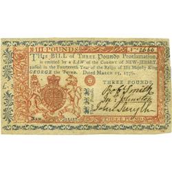 New Jersey March 25, 1776 L3 New. This is a lovely exam 