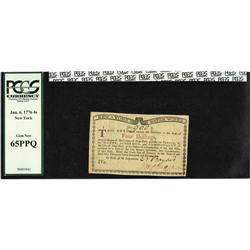 New York March 5 ,1776 (Water Works) 4s PCGS Gem New 65 