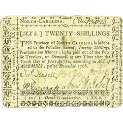 North Carolina December, 1768 20s Extremely Fine. 