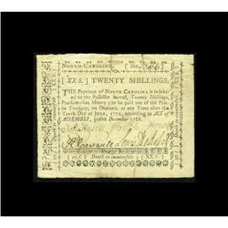 North Carolina December, 1768 20s Extremely Fine. 