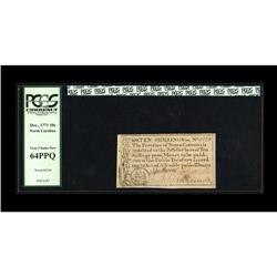 North Carolina December, 1771 10s PCGS Very Choice New 