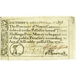 North Carolina December, 1771 30s Choice About New. A l 