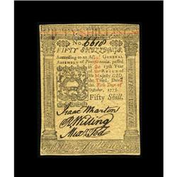 Pennsylvania October 1, 1773 50s Choice New. Dark signa 