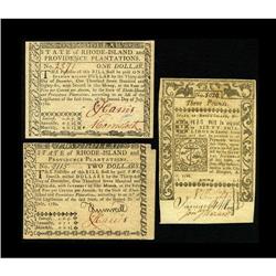 Rhode Island July 2, 1780 $1; $2 About New, missing cor 