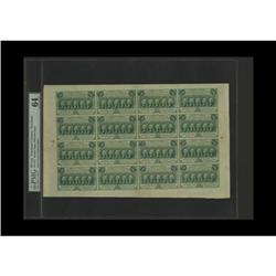 Fr. 1312 50c First Issue Complete Sheet of Sixteen PMG 