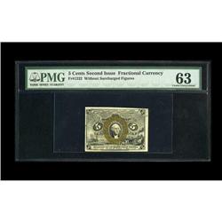 Fr. 1232 5c Second Issue PMG Choice Uncirculated 63. A 