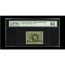 Fr. 1233 5c Second Issue PMG Choice Uncirculated 64. Br 