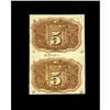 Image 2 : Fr. 1234 5c Second Issue Uncut Vertical Pair About New. 