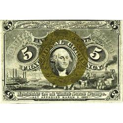 Fr. 1235 5c Second Issue New. This is an elusive fiber 