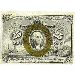 Fr. 1289 25c Second Issue Extremely Fine. Light handlin 