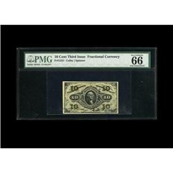 Fr. 1251 10c Third Issue PMG Gem Uncirculated 66 EPQ. A 