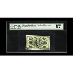 Fr. 1255 10c Third Issue PMG Superb Gem Unc 67 EPQ. Jus 
