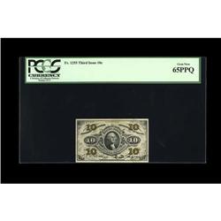 Fr. 1255 10c Third Issue PCGS Gem New 65PPQ. The emboss 