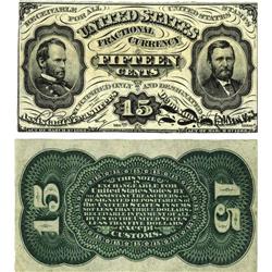 Fr. 1272SP 15c Third Issue Narrow Margin Pair Choice Ne 