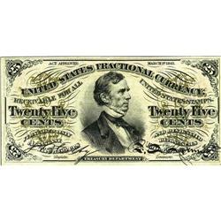 Fr. 1292 25c Third Issue Very Choice New. This embossed 