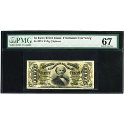 Fr. 1324 50c Third Issue Spinner PCGS Superb Gem New 67 