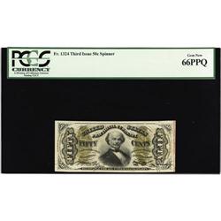 Fr. 1324 50c Third Issue Spinner PCGS Gem New 65PPQ. Br 