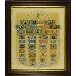 Fr. 1383 Fractional Currency Shield, With Pink Backgro 