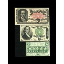 A Trio of Fifty Cent Notes. Fr. 1312-1379-1381 Ch CU+ 