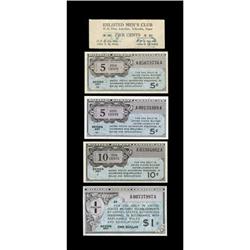 Series 461 5¢, 10¢, $1 Ch CU 5¢ - XF, mounted. 