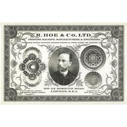 R. Hoe & Co., LTD. Advertising Note. This is a handsome 
