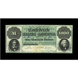 T1 $1,000 1861. The Montgomery issue $1000 UNC 
