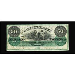 T4 $50 1861. This is a bright Fine-Very Fine $50 with n 