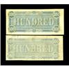 Image 2 : T65 $100 1864 Two Examples. The dark red ink variety ca 