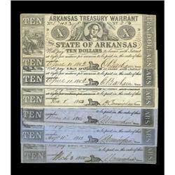 (Little Rock), AR- Arkansas Treasury Warrant $10 1862 C 