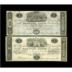 A Pair of Counterfeits.Concord, NH- Concord Bank $2; $5 