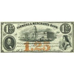 Washington, DC- Farmers and Merchants Bank $1.25 July 1 